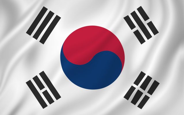 South Korea national flag background texture.